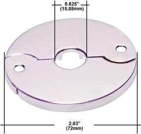 img 3 attached to 🔒 Chrome Finish Floor and Ceiling Plate Cover Split Flange Replacement and Repair Kit - Fits 3/8 Inch IPS Galvanized Pipe or 1/2 Inch Copper Pipe (Pack of 6)