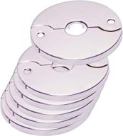 🔒 chrome finish floor and ceiling plate cover split flange replacement and repair kit - fits 3/8 inch ips galvanized pipe or 1/2 inch copper pipe (pack of 6) логотип