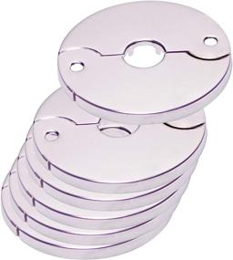 img 4 attached to 🔒 Chrome Finish Floor and Ceiling Plate Cover Split Flange Replacement and Repair Kit - Fits 3/8 Inch IPS Galvanized Pipe or 1/2 Inch Copper Pipe (Pack of 6)