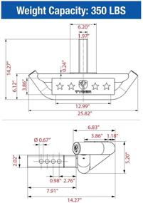 img 2 attached to 🔒 Tyger Auto TG-HS8U81238 Щит для буксировки: Премиум задний бамперного защитник с замком-булавкой - текстурированный черный | Совместим с 2" приемниками буксировочного устройства