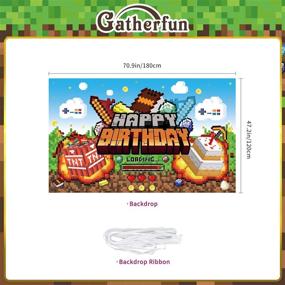 img 3 attached to 🎮 Gatherfun Pixel Miner Craft Party Supplies: Ultimate Gamer Birthday Banner Backdrop for an Awesome Celebration