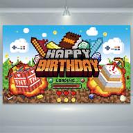 🎮 gatherfun pixel miner craft party supplies: ultimate gamer birthday banner backdrop for an awesome celebration логотип