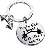 train like a beast keychain - ideal fitness gift for bodybuilders - feelmem workout gift logo