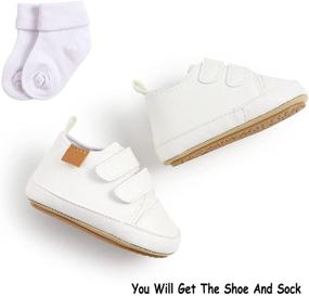 img 1 attached to 👟 ENERCAKE Baby High-Top Canvas Sneakers: Soft Sole Toddler Shoes for First Steps