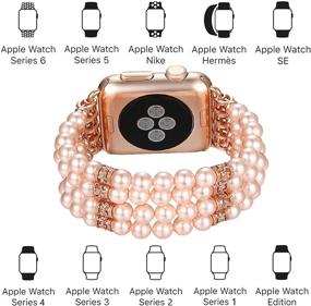 img 1 attached to Fastgo Bracelet Compatible With Pearl Apple Watch Bands 38Mm 40Mm Women