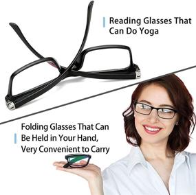 img 1 attached to JENRICH 2-Pack Reading Glasses: Foldable Mini Blue Light Blocking Glasses for Men and 👓 Women - Quality Readers with Spring Hinge - HD Plastic Lenses - Ideal for Computer Use