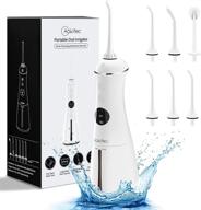 🦷 aokitec cordless dental water flosser 300ml with 6 jet tips, 2-hour fast usb charging, 30 days use, ipx7 waterproof - ideal for home, travel, office logo
