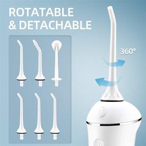 img 2 attached to 🦷 Aokitec Cordless Dental Water Flosser 300ML with 6 Jet Tips, 2-Hour Fast USB Charging, 30 Days Use, IPX7 Waterproof - Ideal for Home, Travel, Office