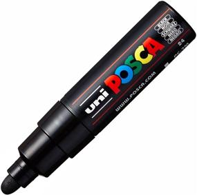 img 4 attached to 🖌️ Versatile Posca Acrylic Paint Marker: Broad Bullet Tip in Bold Black