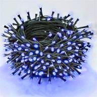 blue super-long 134ft 360 led christmas lights: waterproof outdoor/indoor decorations with 8 lighting modes logo