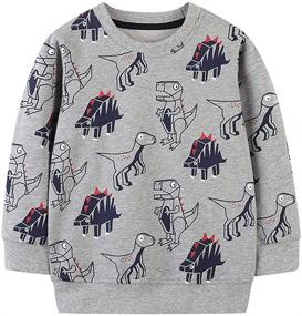 img 4 attached to LittleSpring Toddler Crewneck Sweatshirt Pullover: 👕 Trendy Fashion Hoodies & Sweatshirts for Boys' Clothing