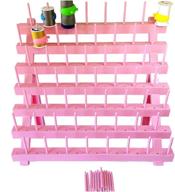 🧵 peavytailor pink sewing thread rack with 70 spool holders - thread organizer, stand, and embroidery quilting accessory. wall-mountable thread spool rack for convenient storage. logo