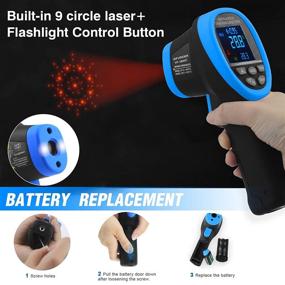 img 2 attached to 🌡️ INFURIDER Digital Infrared Laser Thermometer: Non-Contact High Temperature Gun for Industrial and Automotive Applications -58℉-3272℉ Pyrometer 50:1 with Color LCD Screen & Alarm Setting (Not for Human Use)