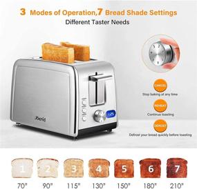 img 2 attached to 🍞 Stainless Steel 2 Slice Toaster with 7 Shade Settings, Double Side Baking, Warming Rack, LED Display - 800W