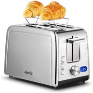 🍞 stainless steel 2 slice toaster with 7 shade settings, double side baking, warming rack, led display - 800w логотип