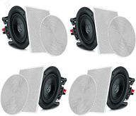 pyle pdicbt266 - 6.5” 4 bluetooth flush mount in-wall in-ceiling 2-way speaker system with quick 🔊 connections, changeable round/square grill, polypropylene cone & tweeter, stereo sound, 4 ch amplifier, and 200 watt power logo
