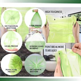 img 1 attached to iDemaya Small Trash Bags, Biodegradable 2.6 Gallon Extra Thick Garbage Bags, Recycling & Degradable Rubbish Bags liners for Kitchen Bathroom Office Car Pet, (5 Rolls / 100 Counts, Green)