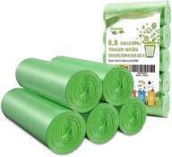 idemaya small trash bags, biodegradable 2.6 gallon extra thick garbage bags, recycling & degradable rubbish bags liners for kitchen bathroom office car pet, (5 rolls / 100 counts, green) logo