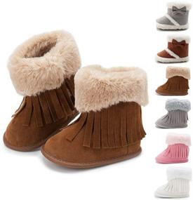 img 4 attached to 👶 BibeGoi Infant Winter Snow Boots: Warm Fleece Toddler Anti-Skid Ankle Boots for Boys & Girls