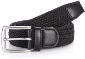 img 1 attached to 👖 Stretch Elastic Braided Coffee Men's Belts by Weifert Accessories
