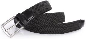 img 2 attached to 👖 Stretch Elastic Braided Coffee Men's Belts by Weifert Accessories