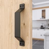 🚪 winsoon simple sliding barn door handle: premium black carbon stainless steel pull set for wood doors – replacing old handles effortlessly logo