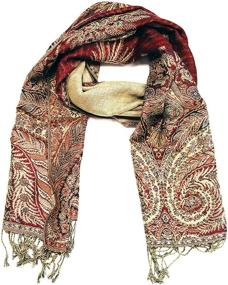 img 2 attached to Paisley Jacquard Double Layer Pashmina