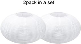 img 2 attached to 🏮 Pack of 2 - TopAAA 16" White Round Paper Lanterns for Pendant Lighting, Chinese and Japanese Style, Easy to Assemble - Enhance Home Décor with Hanging Paper Lantern Lamps and Lamp Shades