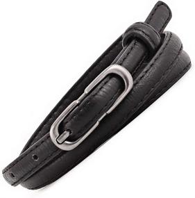 img 1 attached to Skinny Waist Narrow Leather Buckle Women's Accessories for Belts