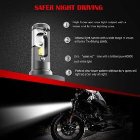 img 1 attached to 🏍️ SEALIGHT H4/9003/HB2 Motorcycle LED Bulb: Cool White 6000K, Fan-Enhanced - 1pcs