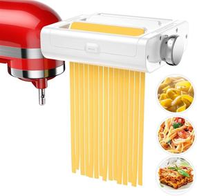 img 4 attached to 🍝 Pasta Maker Attachment Set for KitchenAid Stand Mixers - 3-in-1 Pasta Attachments with Pasta Roller, Spaghetti Fettuccine Cutter, and Accessories for KitchenAid