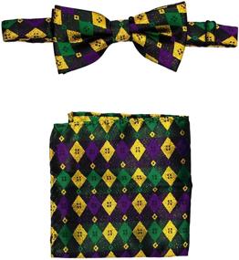 img 1 attached to Mardi Green Purple Metallic Handkerchief Men's Accessories in Ties, Cummerbunds & Pocket Squares