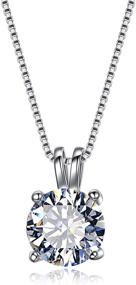 img 4 attached to 💎 Understated Elegance: Cosol Silver Women's 925 Sterling Silver Round-cut Cubic Zirconia 2 Carat CZ Solitaire Pendant Necklace 18