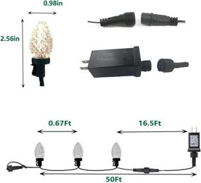 img 3 attached to Waterproof 50 LED Christmas String Lights Outdoor - ETL Certified Adaptor for Christmas Trees, Garden, Patio, Wedding, Parties - Multi-Colored