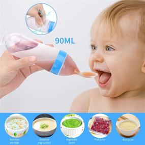 img 3 attached to 🍼 Food Feeder Baby Fruit Feeder Pacifier (3 Pcs) with 6 Different Sized Silicone Pacifiers + 2 PCS Silicone Baby Food Dispensing Spoon 90ML + 2 Baby Spoons + Silicone Bottle Brush + Pacifier Clip