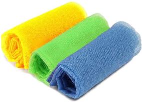 img 4 attached to 🛀 Long Leaf Exfoliating Bath Cloth - Dual-Sided Nylon Towel for Deep Cleansing & Invigorating Skin. Enjoy a Massaging Beauty Bath with this 3 Pack Exfoliating Wash Towel