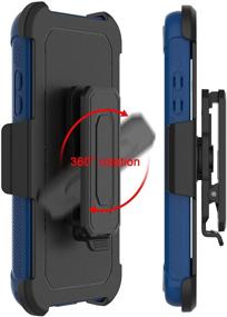 img 3 attached to 📱 Leptech Galaxy A01 Case: Full Body Armor Phone Cover with Holster, Belt Clip, and Kickstand – Navy