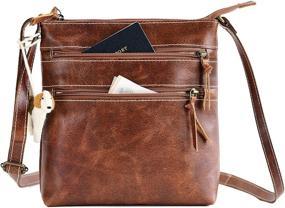 img 3 attached to 👜 Chic Leather Crossbody Crossover [Brand] Women's Handbags & Wallets: Stylish and Functional Accessories