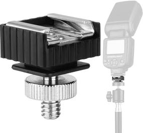 img 4 attached to 📸 Flash Hot Shoe Mount Adapter with 1/4" Thread Hole and 1/4"-20 Male Tripod Screw Adapter for Flash Holder Bracket, Light Stands, Umbrella Holder, Flash Bracket - Strong and Solid (Updated Version)