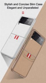 img 3 attached to Samsung Flip 3 Case - SHIEID Leather Wallet Phone Case with Card Holder, Compatible with Galaxy Z Flip 3 5G, Silver White