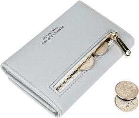 img 2 attached to 👛 Leather Women's Trifold Wallet: Stylish Change Pocket Included