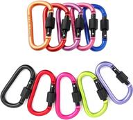 🔒 10 pack set of yohong aluminum carabiner clips with locking screw - ideal for home, rv, camping, fishing, hiking, traveling - d-ring keychain for enhanced convenience логотип