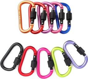 img 4 attached to 🔒 10 Pack Set of Yohong Aluminum Carabiner Clips with Locking Screw - Ideal for Home, RV, Camping, Fishing, Hiking, Traveling - D-Ring Keychain for Enhanced Convenience