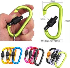 img 1 attached to 🔒 10 Pack Set of Yohong Aluminum Carabiner Clips with Locking Screw - Ideal for Home, RV, Camping, Fishing, Hiking, Traveling - D-Ring Keychain for Enhanced Convenience