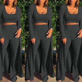 img 3 attached to 👗 Cardigan Palazzo Jumpsuit - Trendy Women's Clothing in Jumpsuits, Rompers & Overalls