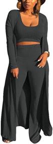 img 2 attached to 👗 Cardigan Palazzo Jumpsuit - Trendy Women's Clothing in Jumpsuits, Rompers & Overalls