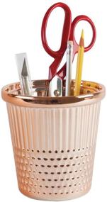 img 1 attached to 🌹 Stylish Rose Gold Hemline Thimble Desk Organizer for an Organized Workspace