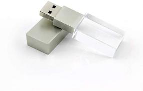 img 3 attached to Флеш-накопитель USB 2.0 на 8 ГБ с синим кристаллическим светодиодом, прозрачным стеклянным дизайном - милый мини-флеш-накопитель для подарка