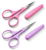 🔪 beaditive high precision detail scissors set (2-pc) - sharp, fine tips for paper cutting, scrapbooking, sewing, crafting - stainless steel with protective pastel cover logo