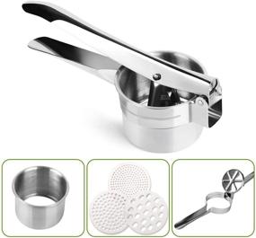 img 3 attached to 🥔 Versatile Food-Grade Stainless Steel Potato Ricer Masher: Perfect for Baby Food, Fruits, and Vegetables! Large Capacity with 3 Interchangeable Discs, Easy to Clean